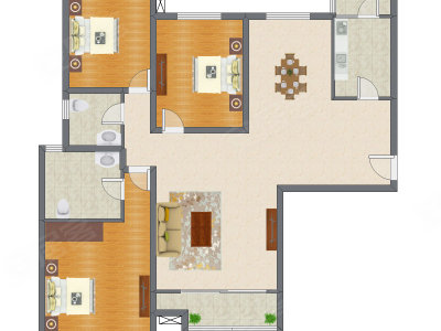 3室2厅 170.88平米户型图