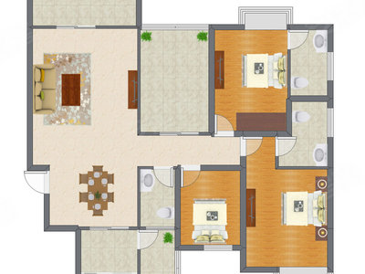 3室2厅 146.72平米