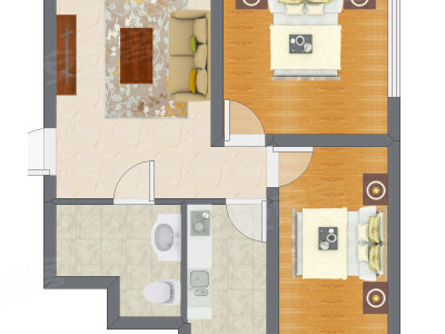 2室1厅 53.00平米户型图