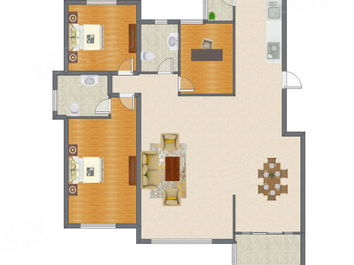 3室2厅 159.18平米