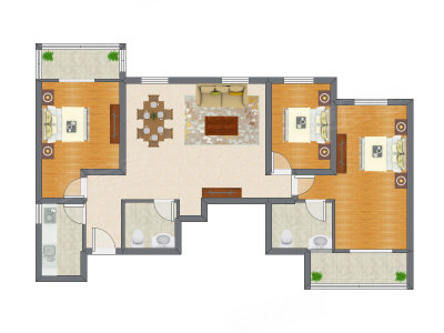 3室2厅 141.14平米