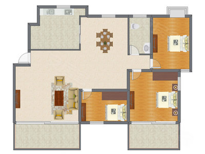 3室2厅 167.50平米