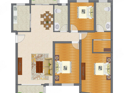 3室2厅 153.69平米