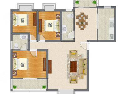 3室2厅 135.86平米