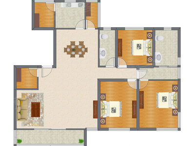 3室2厅 181.79平米