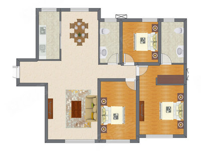 3室2厅 143.96平米
