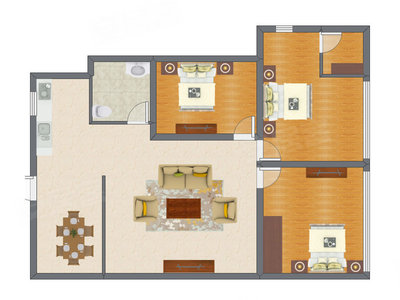 3室2厅 99.49平米