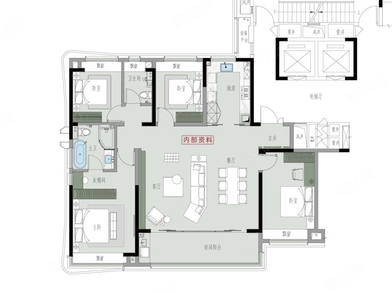 滨投置地珺玺中心4室2厅189㎡273万二手房图片