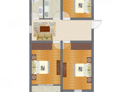 3室2厅 60.10平米