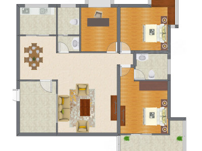3室2厅 114.95平米