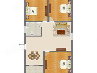 3室2厅 69.29平米