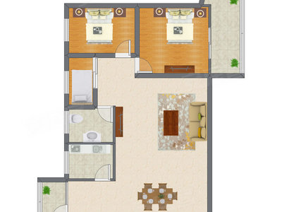 3室2厅 83.80平米
