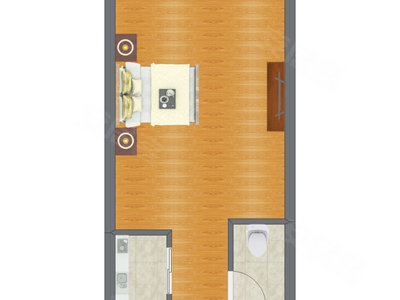 1室0厅 52.00平米户型图
