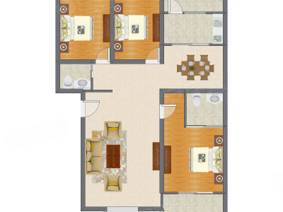 3室2厅 124.70平米