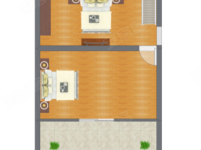 1室1厅 39.32平米