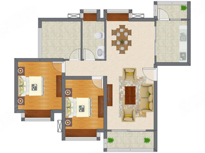 3室2厅 97.50平米
