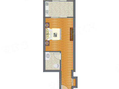 1室0厅 48.35平米户型图