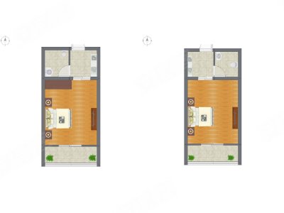 1室1厅 27.59平米