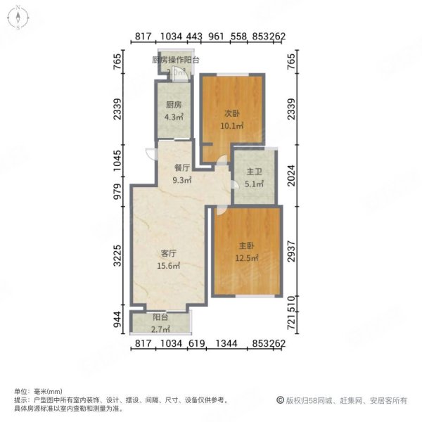 时代花园(蓟县)2室2厅1卫93㎡南北120万