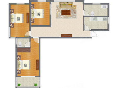 3室1厅 139.55平米