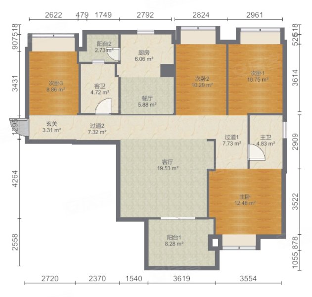 武商城市奥莱旁 开元公馆 4室2厅 难得的大户型,中建开元公馆二手房