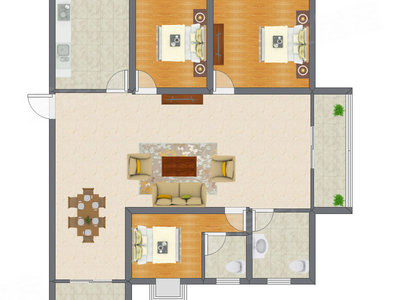 3室2厅 104.83平米