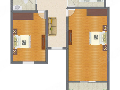2室1厅 139.00平米户型图