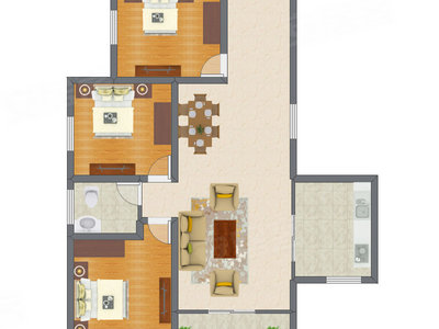 3室2厅 88.69平米