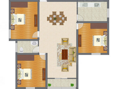 3室2厅 108.28平米