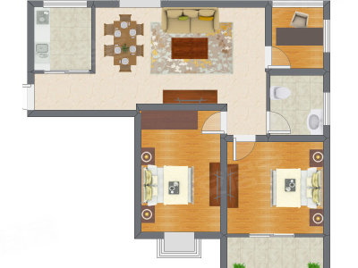 3室2厅 68.12平米