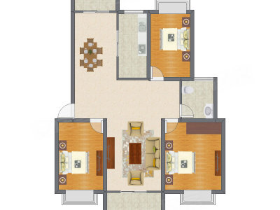 3室2厅 99.01平米