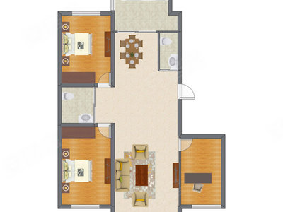 3室2厅 134.14平米