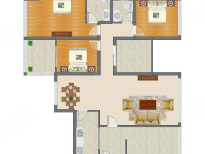 3室2厅 132.77平米