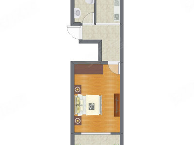 1室0厅 40.59平米户型图