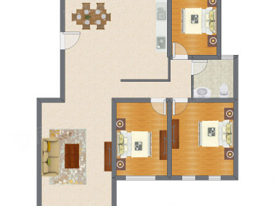 3室2厅 132.96平米