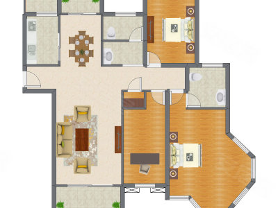 3室2厅 129.80平米户型图