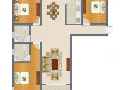 3室2厅 105.32平米