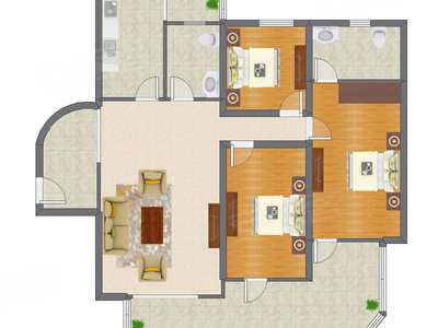3室1厅 179.61平米户型图