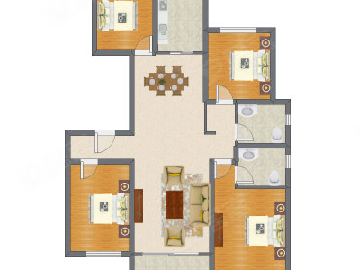 4室2厅 127.50平米