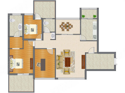 3室2厅 127.86平米