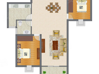 2室2厅 78.11平米