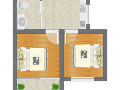 2室0厅 63.75平米