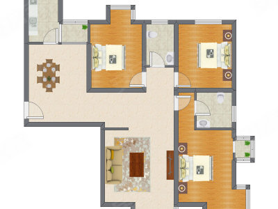 3室2厅 146.34平米