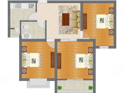 3室1厅 98.67平米