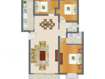 3室2厅 95.40平米
