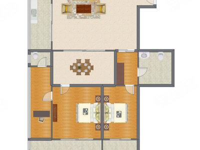 2室2厅 170.00平米户型图