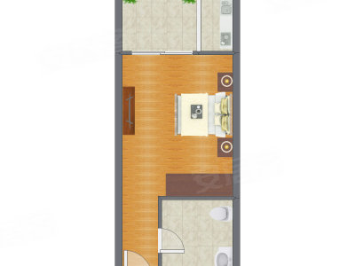 1室0厅 52.42平米户型图