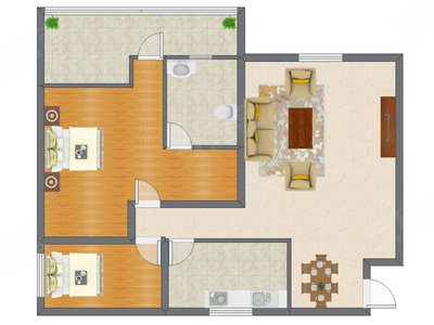 2室2厅 78.74平米