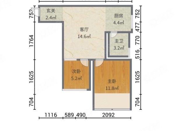 深圳南山前海新德家园新德家园 2室1厅1卫  电梯房 47平米出租房源