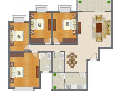 4室2厅 168.63平米